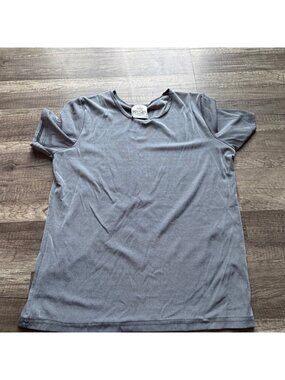 Bentley Womens Gray Nylon-Spandex Short Sleeve T-Shirt Size Large